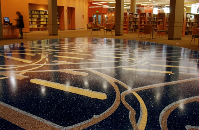 艾特石環(huán)氧磨石地面，為圖書館營造寧靜舒適的閱讀天地